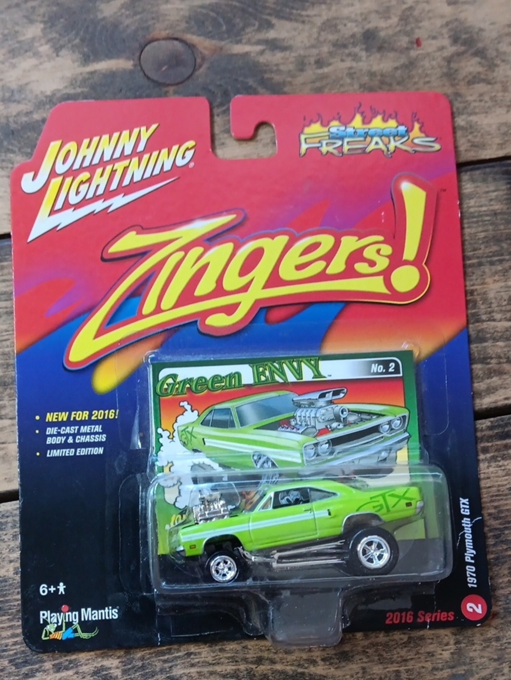 Johnny Lightning Zingers! Green Envy Die-Cast Muscle Car - Green